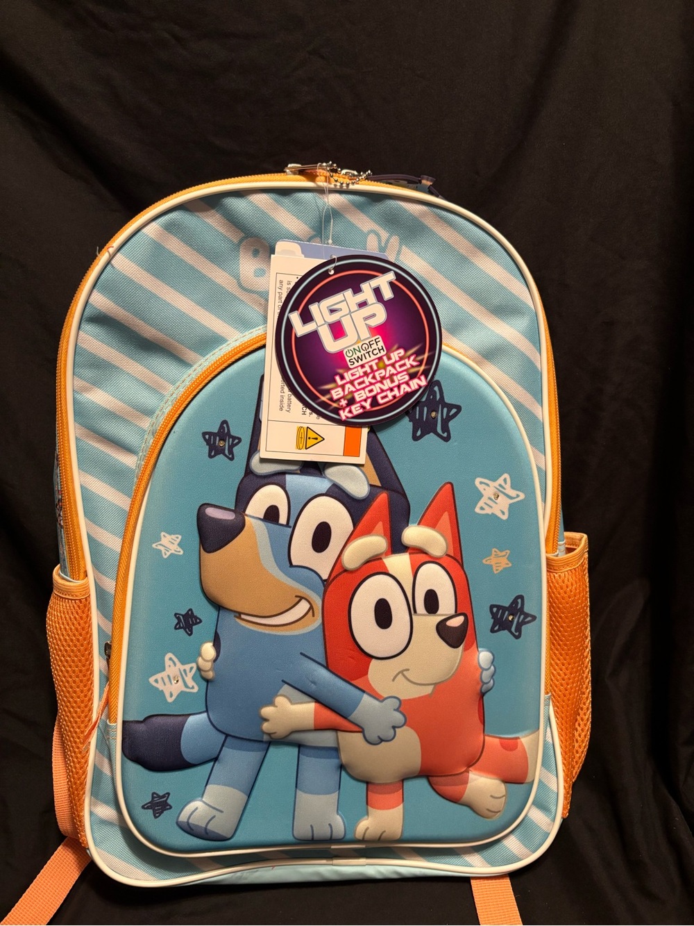 Bluey & Bingo Kids' Unisex 17" Light-Up Stars and Stripes Backpack